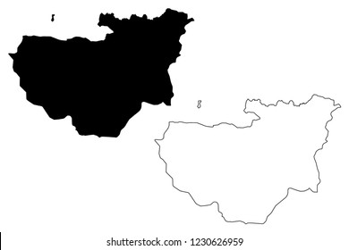 Bursa (Provinces of the Republic of Turkey) map vector illustration, scribble sketch Bursa ili map