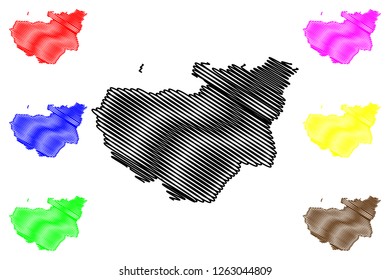 Bursa (Provinces of the Republic of Turkey) map vector illustration, scribble sketch Bursa ili map