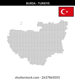 Bursa Turkey map with dot representation
