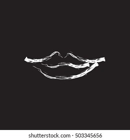 Bursh Illustrations-Lips-Konzept. Lippen Zeichnung einzeln. Weibliche Lippen