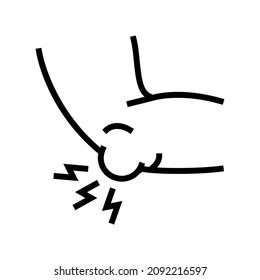 bursitis disease line icon vector. bursitis disease sign. isolated contour symbol black illustration