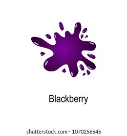 burst of blackberry juice icon. Element of colored splash illustration. Premium quality graphic design icon. Signs and symbols collection icon for websites, web design, mobile app on white background