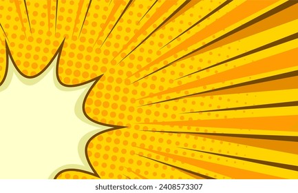 Burst blank comic cartoon style yellow background