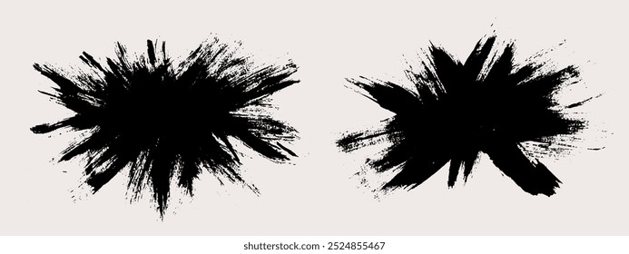 Burst brush strokes vector. Set of explosion text boxes. Grunge design elements. Painted prickly shapes

The images are created without the use of any artificial intelligence software at any stage