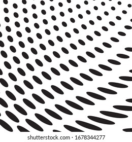 Burst from circles. Abstract dotted surface. Background with black particles.Vector illustration.