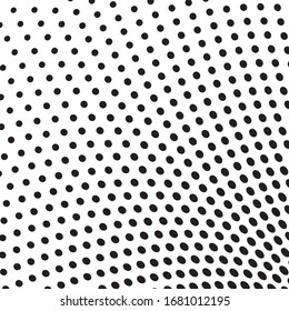 Burst from circles. Abstract dotted surface. Background with black particles.Vector illustration.