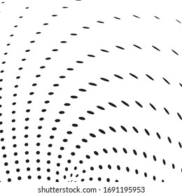 Quema de los círculos. Superficie de puntos abstracta. Fondo con partículas negras.Ilustración vectorial.