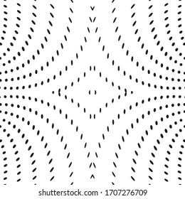 Quema de los círculos. Superficie de puntos abstracta. Fondo con partículas negras.Ilustración vectorial.
