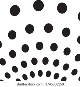 Burst of circles. Abstract dotted surface. Background with black particles.Vector illustration.