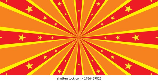 burst comic background with star. retro style