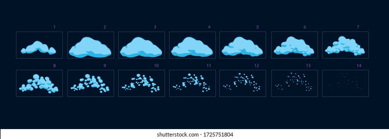 Burst effect animation . Sprite sheet of burst effect animation for games, cartoon or animation – Vector