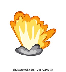 burst explosion effect cartoon. detonation fireball, debris destruction, chaos power burst explosion effect sign. isolated symbol vector illustration