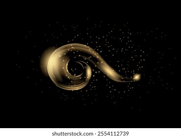 Burst and explosion. Gleam highlight. Glowing elements. Luxury shimmer bokeh. Sparkling texture wave. Golden circle. Lights effect. Magic glitter particles. Rays.  Shapes. Stardust. Shine confetti. 