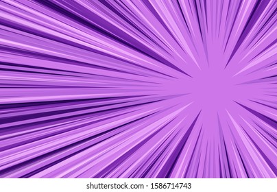 Burst and explosion purple background with comic dynamic rays and beams. Vector illustration
