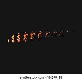 Burst Fire animation. Sprite sheet for game or cartoon. 