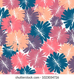 Burst of flowers seamless pattern