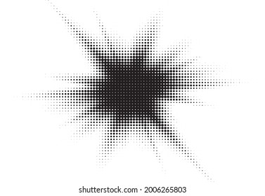 Burst Halftone light effect. glowing light burst. abstract grunge halftone dots background.