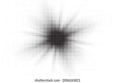 Burst Halftone light effect. glowing light burst. abstract grunge halftone dots background.