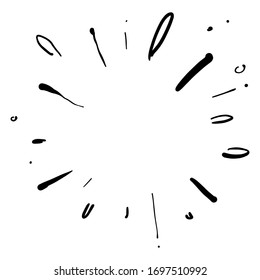 burst hand drawn white background