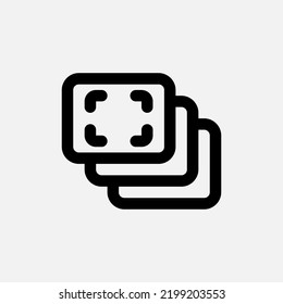 Burst icon in line style about camera, use for website mobile app presentation