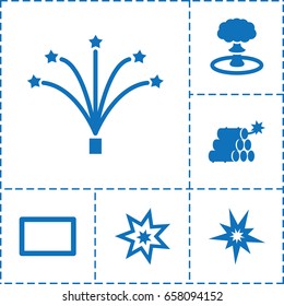 Burst icon. set of 6 burst filled icons such as fireworks, burst, dynamite, explosion