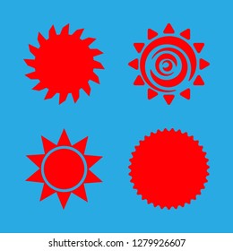 burst icon set about sun vector set
