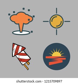 burst icon set. vector set about firework, explosion and sun icons set.