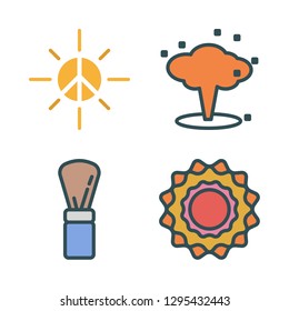 burst icon set. vector set about explosion, powder and sun icons set.
