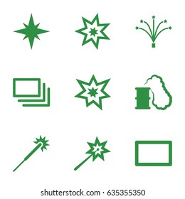 Burst icons set. set of 9 burst filled icons such as sparklers, fireworks, burst, explosion
