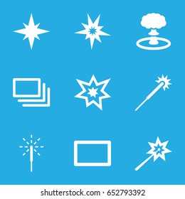 Burst icons set. set of 9 burst filled icons such as sparklers, sparkler, fireworks, burst, explosion
