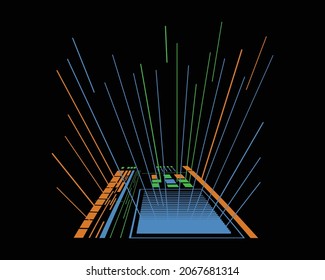 ráfaga de la pantalla de edición de vídeo ligero ilustración vectorial