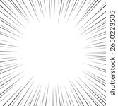 A burst of lines radiating from the center, creating a dynamic and energetic effect. The background is white, emphasizing the lines that create a sense of movement and excitement.