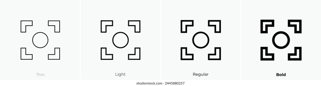 icono de modo de fragmentación. Diseño de estilo fino, ligero, regular y audaz aislado sobre fondo blanco