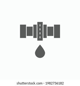 burst pipe icon, water leak vector