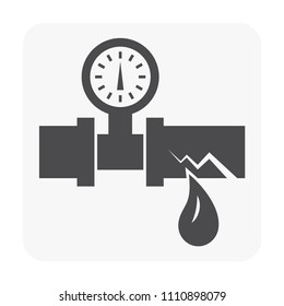 Burst Pipe And Water Leak Icon.