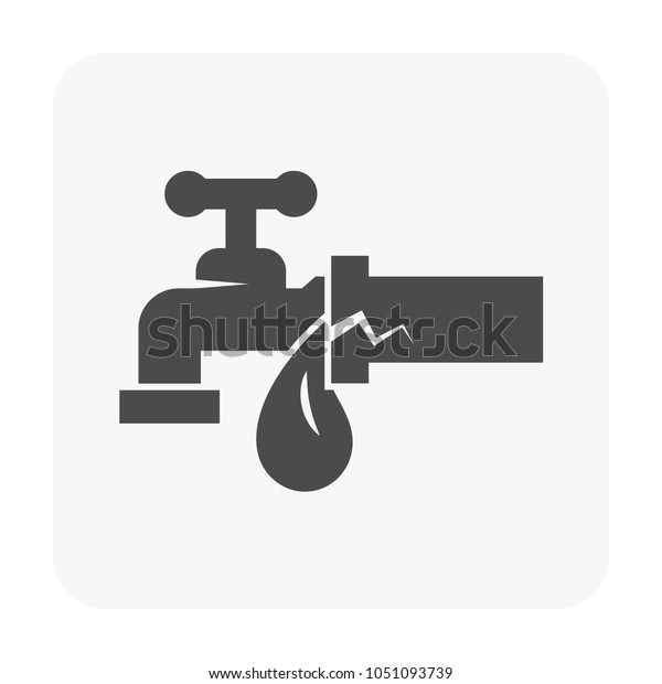 Burst Pipe Water Leak Icon Stock Vector (Royalty Free) 1051093739