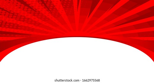 platzen Sie auf komischem Hintergrund. einzeln auf Rot-Weiß 