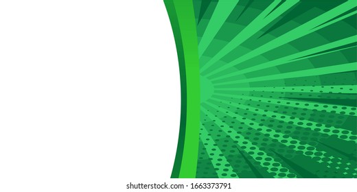 fondo cómico de arte pop. aislado en verde y blanco 