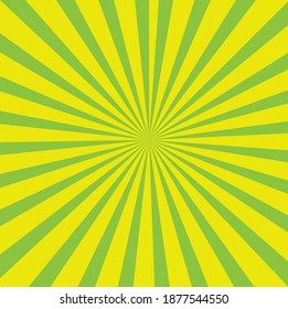 Burst Pop grunge retro style sunburst art illustration. giving a rustic feel to country music. The cartoon style green and yellow background. 