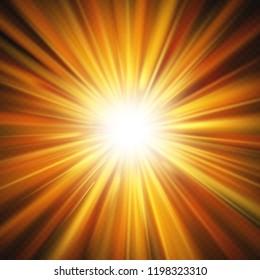 Burst of red orange glowing light effect isolated on transparent background. EPS 10