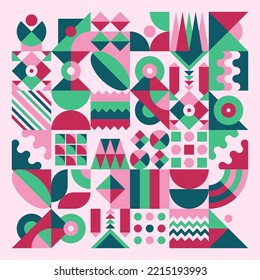 Burst Slime Geometric Abstract Background Design With Fruity Candy Color Palette. Suitable for Background, wallpaper, wall decoration, backdrop, ornament, cover, web design, template, book cover, etc.