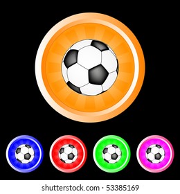 Burst soccer ball vector buttons