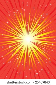 Burst of stars in space