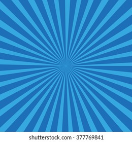 Burst of sun rays, blue, vector