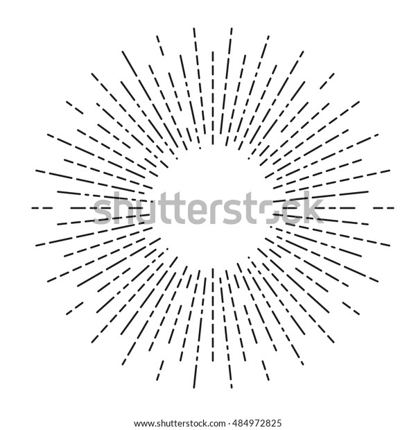 Burst Sun Rays Hipster Line Style Stock Vector Royalty Free