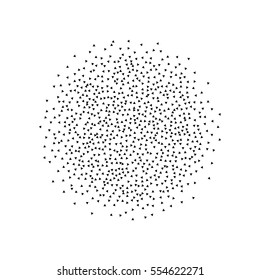 Burst from triangles. Halftone abstract dotted surface. Black dots on white background. Black and white Sunburst background. Retro, vintage, hipster style starburst