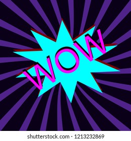 Burst ultraviolet background. Comic Speech Bubble, Cartoon WOW