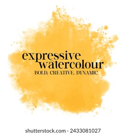 burst of vibrant warm yellow watercolor splash