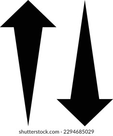 bursting arrows up and down icon vector .  two way black direction symbol
