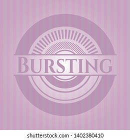 Bursting badge with pink background. Vector Illustration. Detailed.